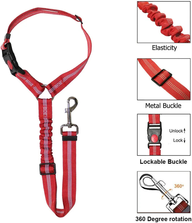 2-in-1 Dog Harness with Leash and Car Seat Belt Strap