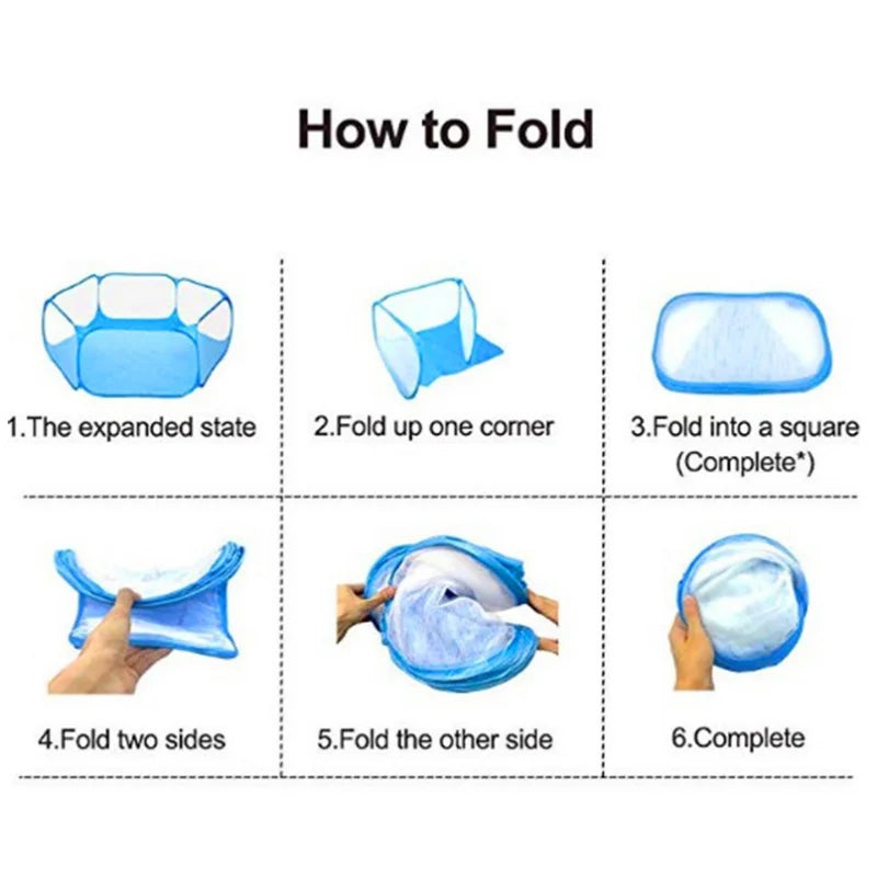 Foldable Clear Small Pet Playpen for Rabbits, Guinea Pigs & Hamsters