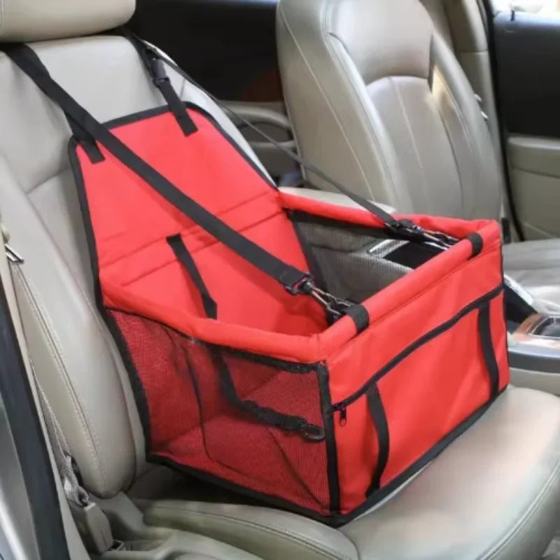 Foldable Dog Car Seat Basket with Safety Leash for Small Pets