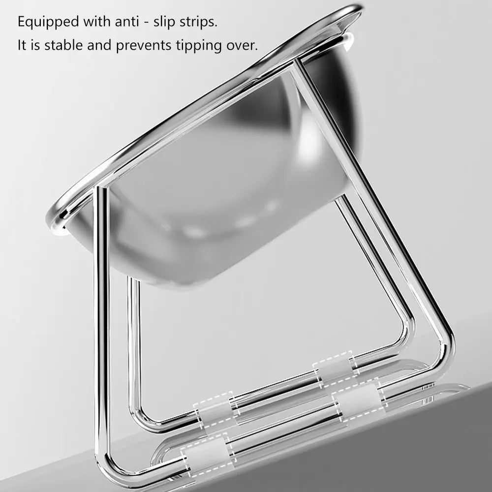 Stainless Steel Raised Cat Bowl, 15° Tilted Neck-Friendly Feeder