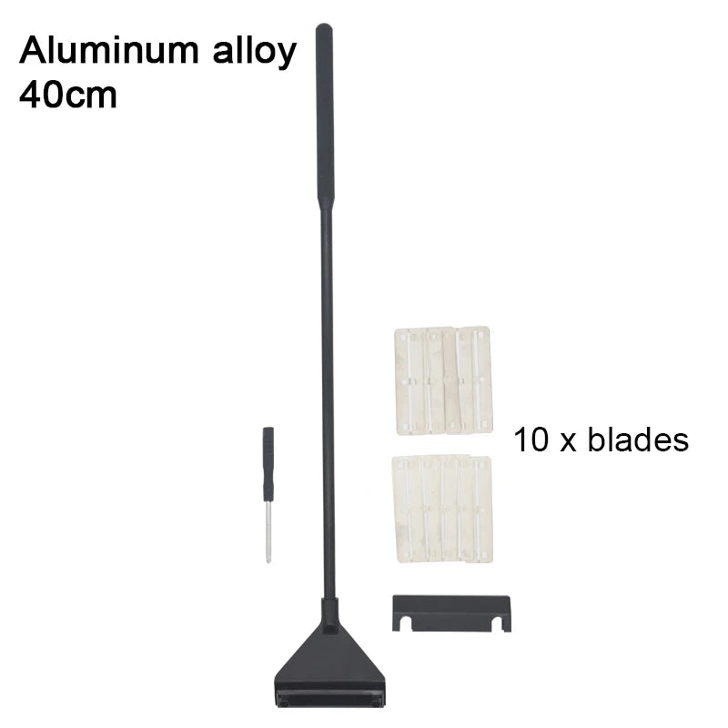 Stainless Steel Aquarium Algae Scraper with Long Handle for Glass Tanks