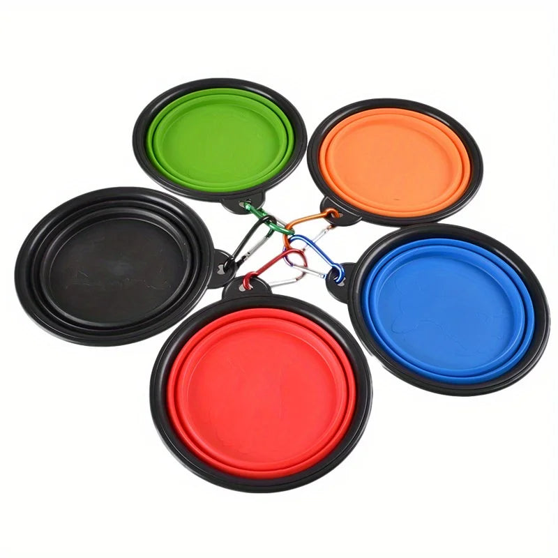 Foldable Silicone Dog Travel Bowl, Portable Water & Food Dish