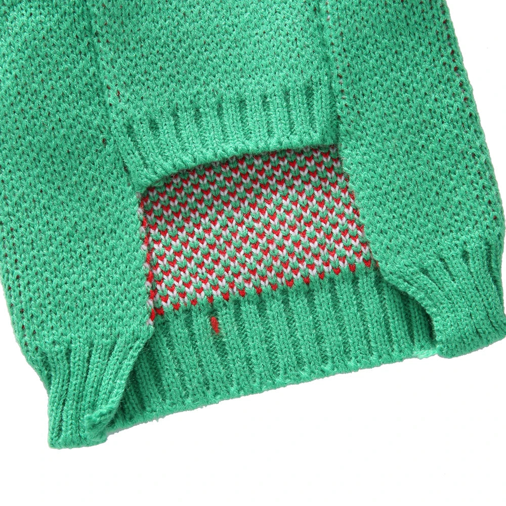 Christmas Dog Sweater, Geometric Pattern Winter Knit Puppy Coat