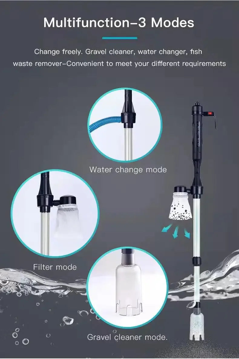 Electric Aquarium Gravel Cleaner and Water Change Siphon Pump