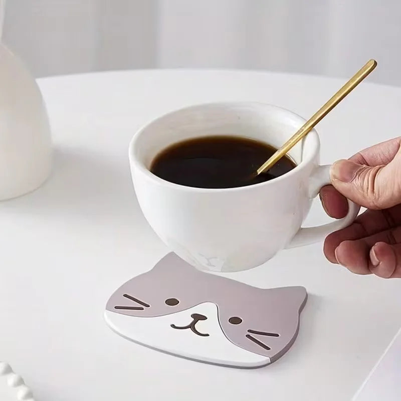 Heat-Resistant Cat Coasters Set of 3, Cute Cat Lover Home Decor
