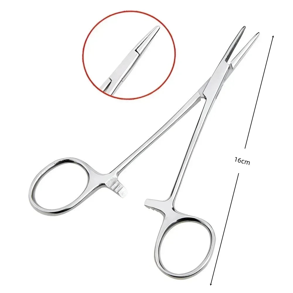 Curved Stainless Steel Pet Hemostat for Ear Hair Removal & Grooming