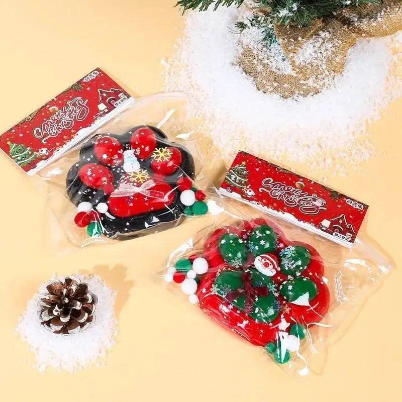 Christmas Cat Paw Squishy Fidget Toy, Stress Relief Gift