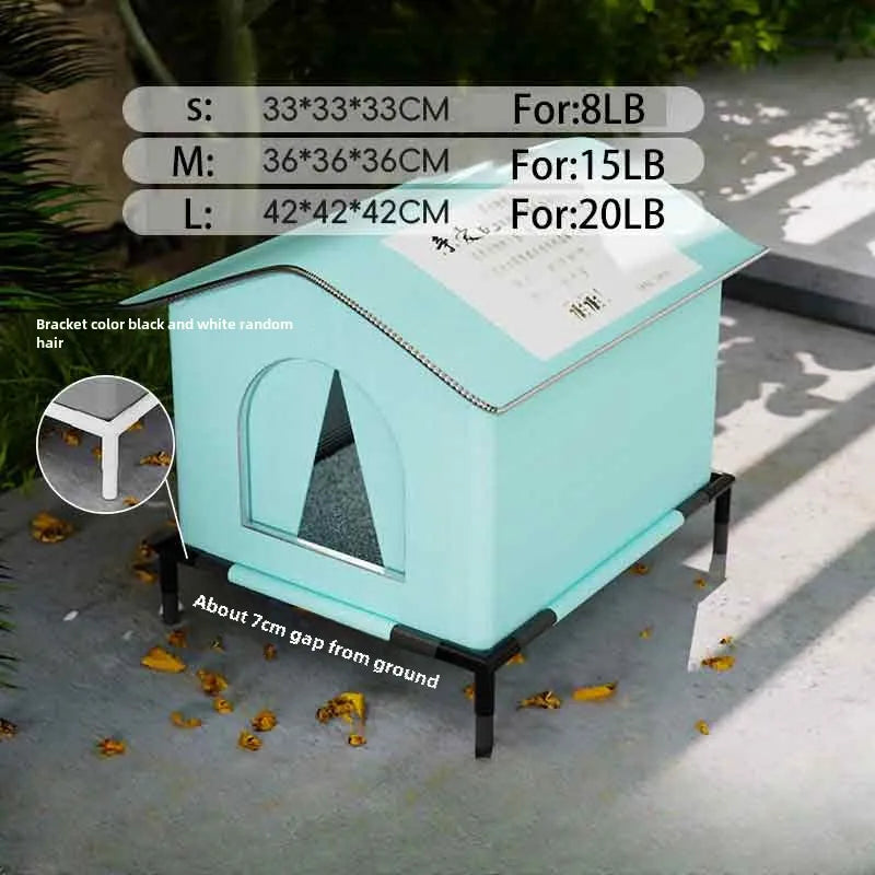 Waterproof Outdoor Pet House for Cats & Small Dogs, Warm Foldable Shelter