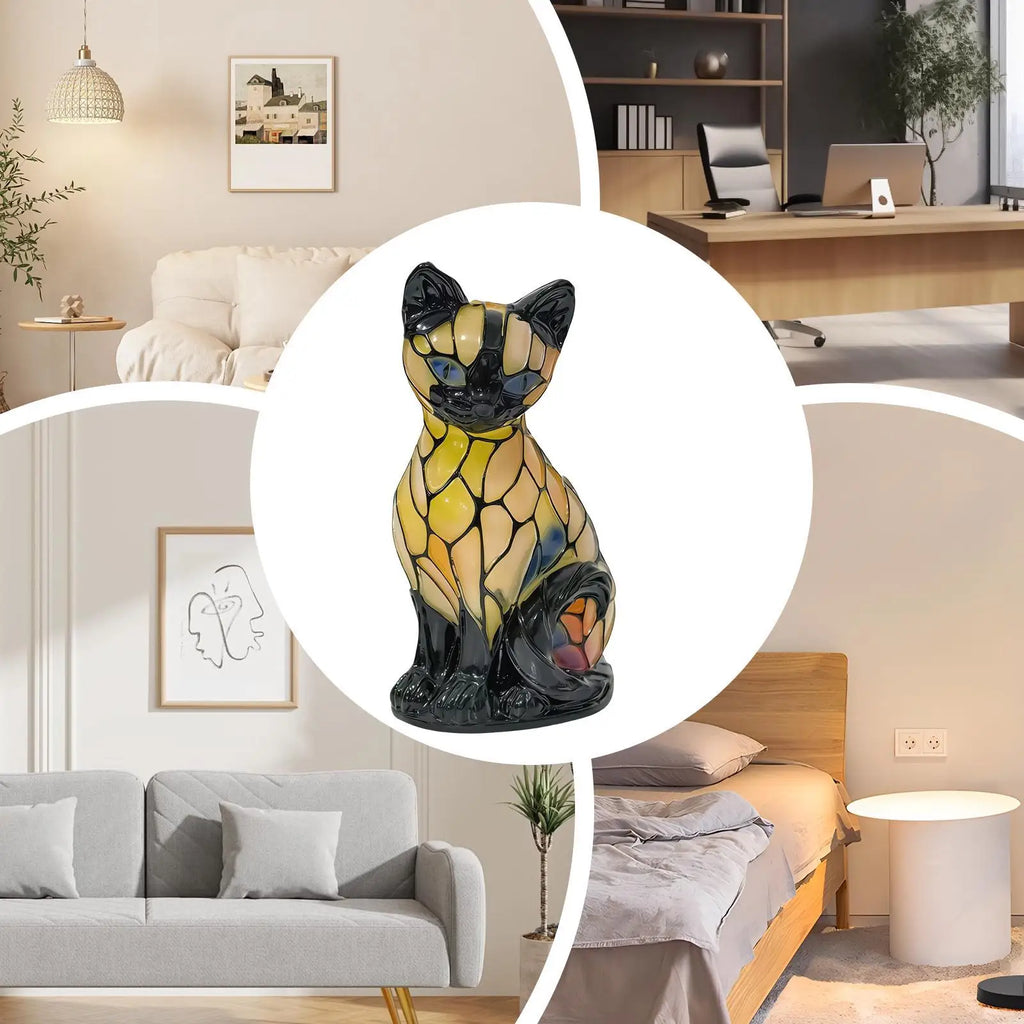 Vintage 3D Resin Cat Lamp, LED Nightlight Decor for Cat Lovers