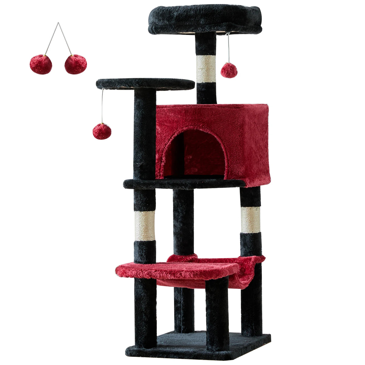 44-Inch Multi-Level Cat Tree with Scratching Posts