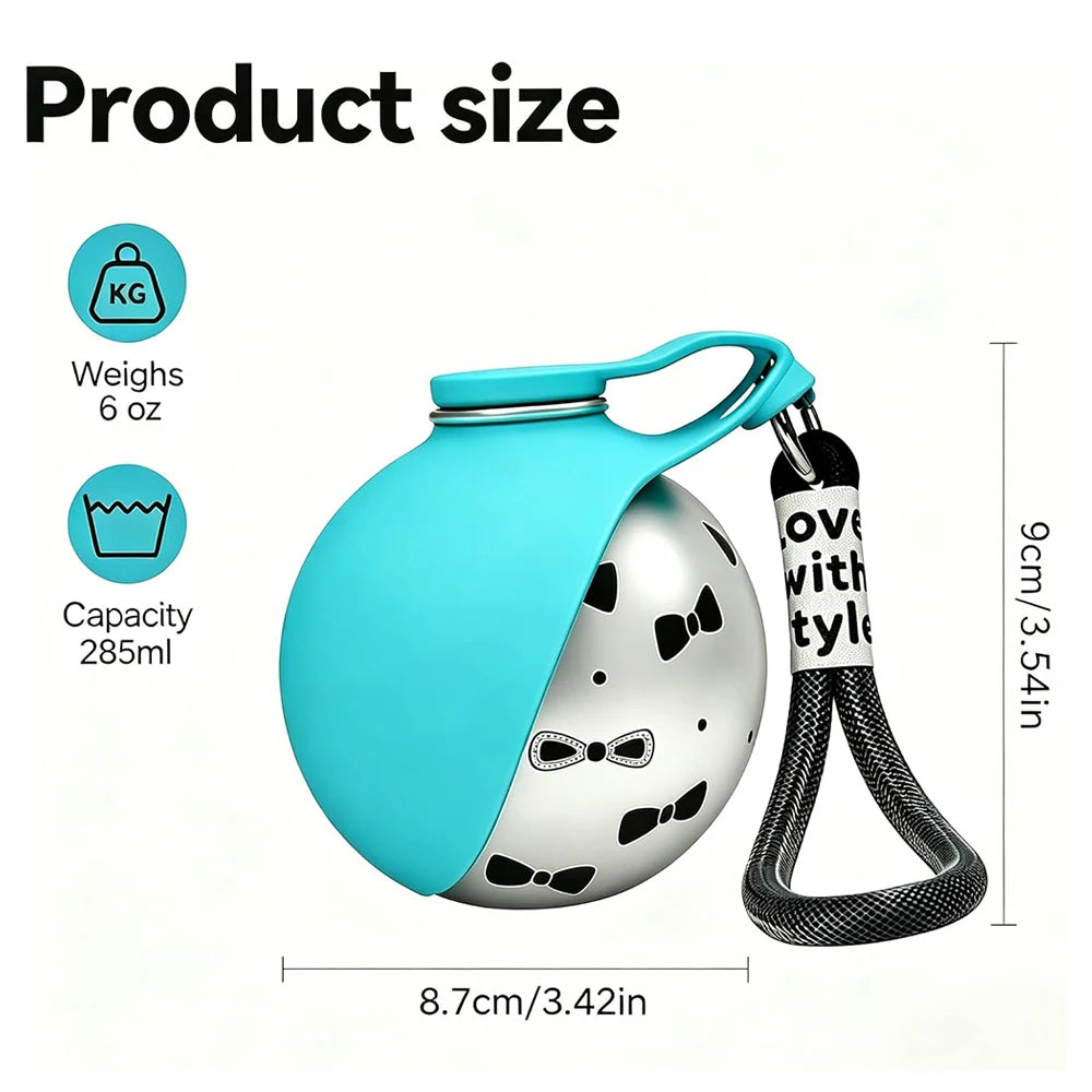 2 in 1 Portable Dog Water Bottle with Silicone Bowl, No-Spill Travel
