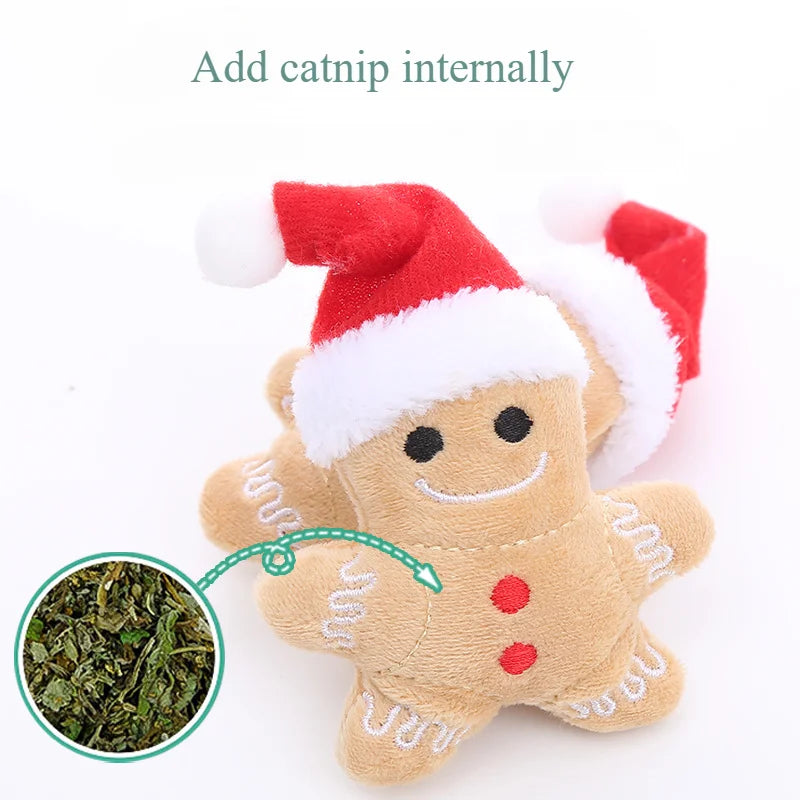 Christmas Gingerbread Man Catnip Toy for Cats