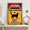 Funny Cat Security Metal Tin Sign, Retro Wall Decor for Cat Lovers