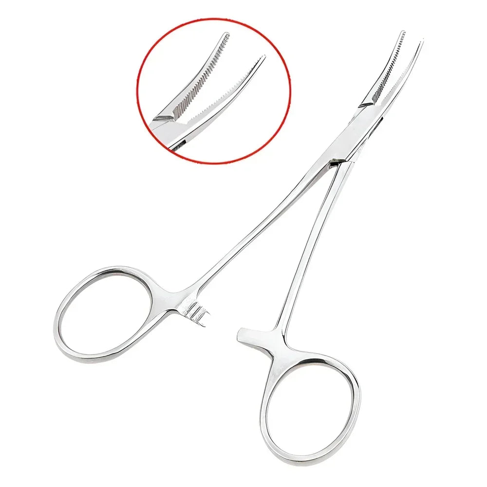 Curved Stainless Steel Pet Hemostat for Ear Hair Removal & Grooming