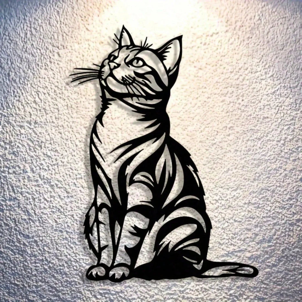 Cat Silhouette Metal Wall Art, Rust-Proof Iron Decor for Cat Lovers