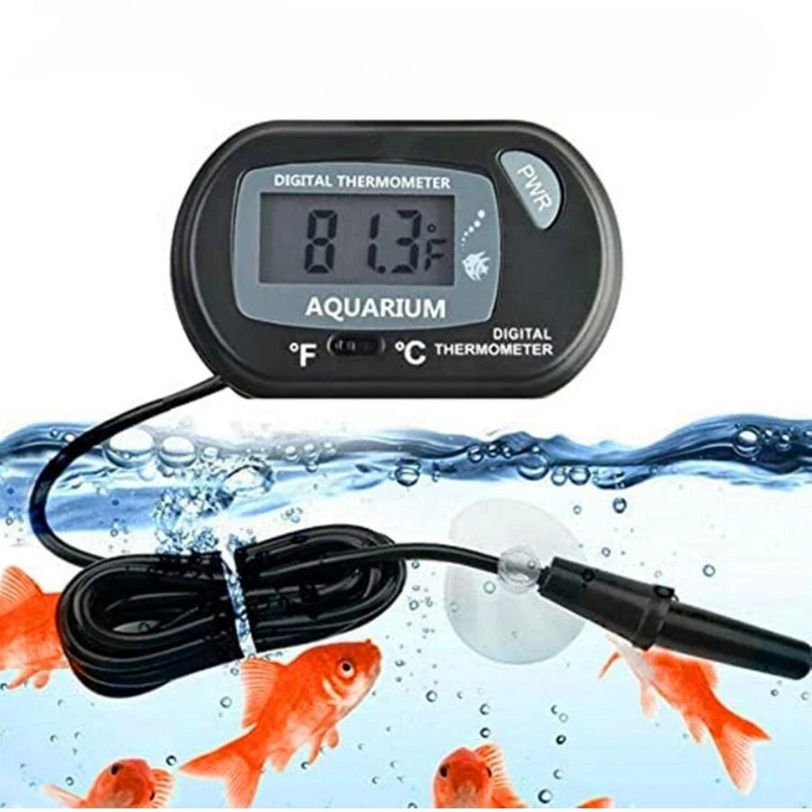 Digital Aquarium Thermometer with Probe & Suction Cup for Fish Tanks