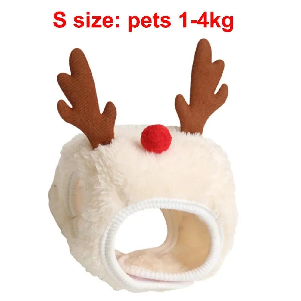 Christmas Santa & Elk Hat with Bandana Set for Cats & Dogs