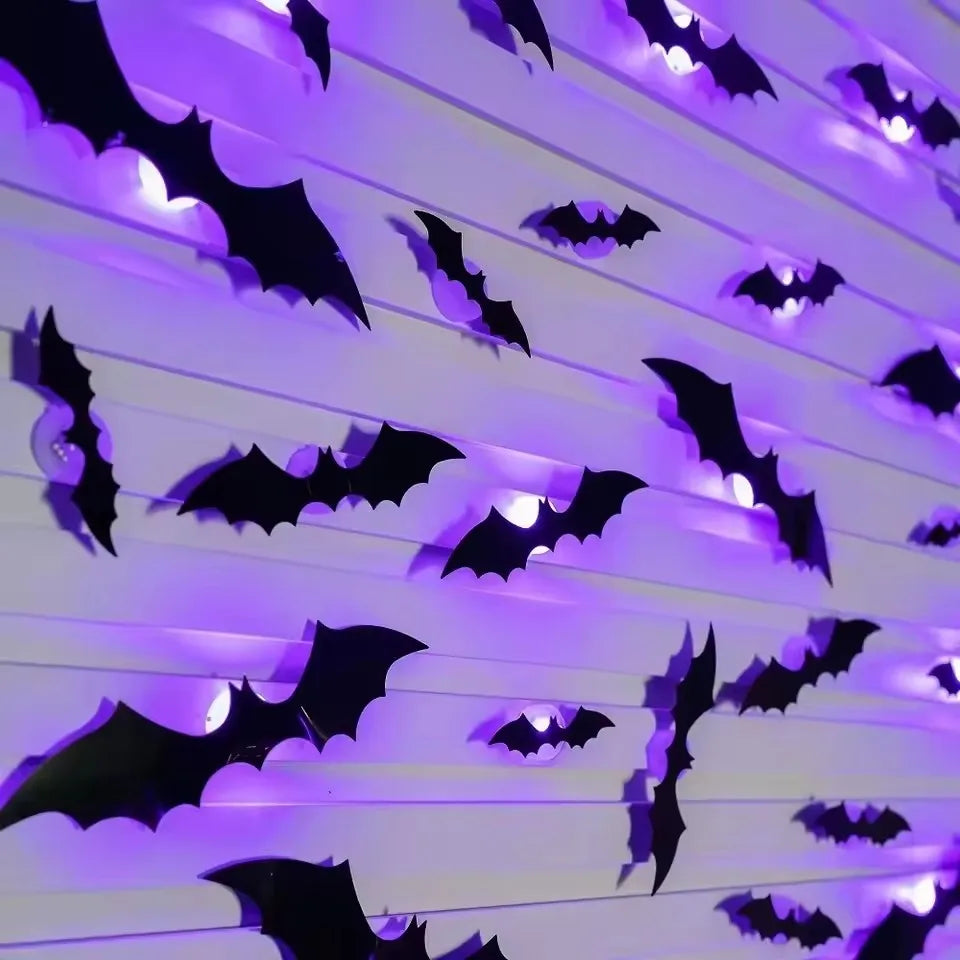 3D Bat Halloween LED Night Light Wall Decor