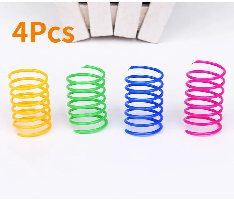 Colorful Cat Spring Coil Toys, Interactive Kitten Spiral Springs