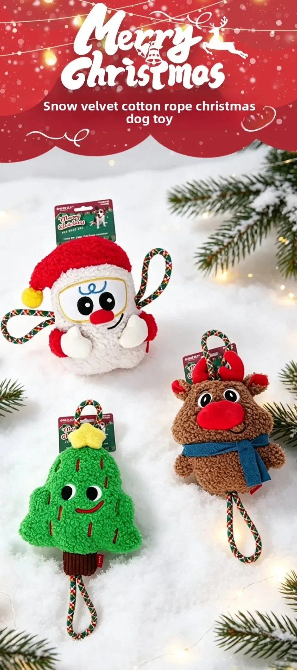 Interactive Christmas Dog Toy Pet Toy Sound Making Chew Proof