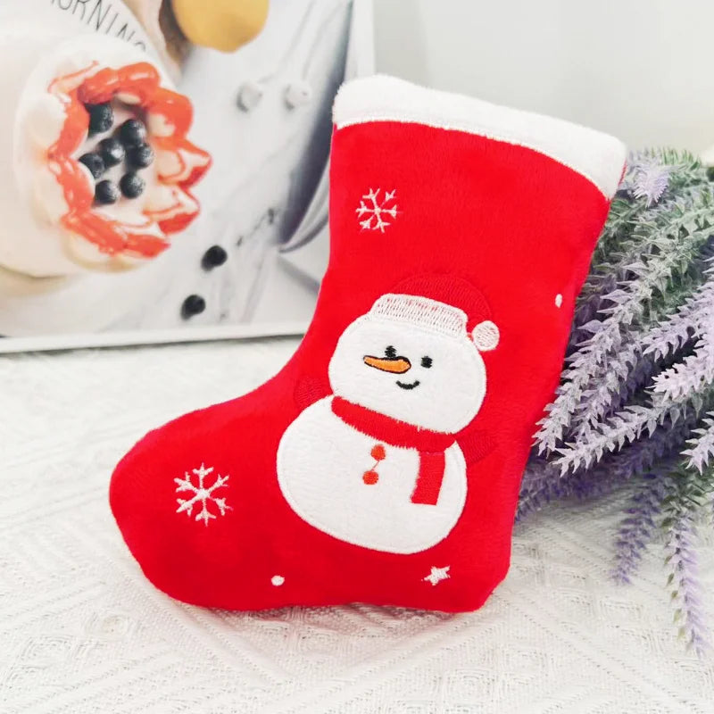 Christmas Squeaky Plush Stocking Dog Toy
