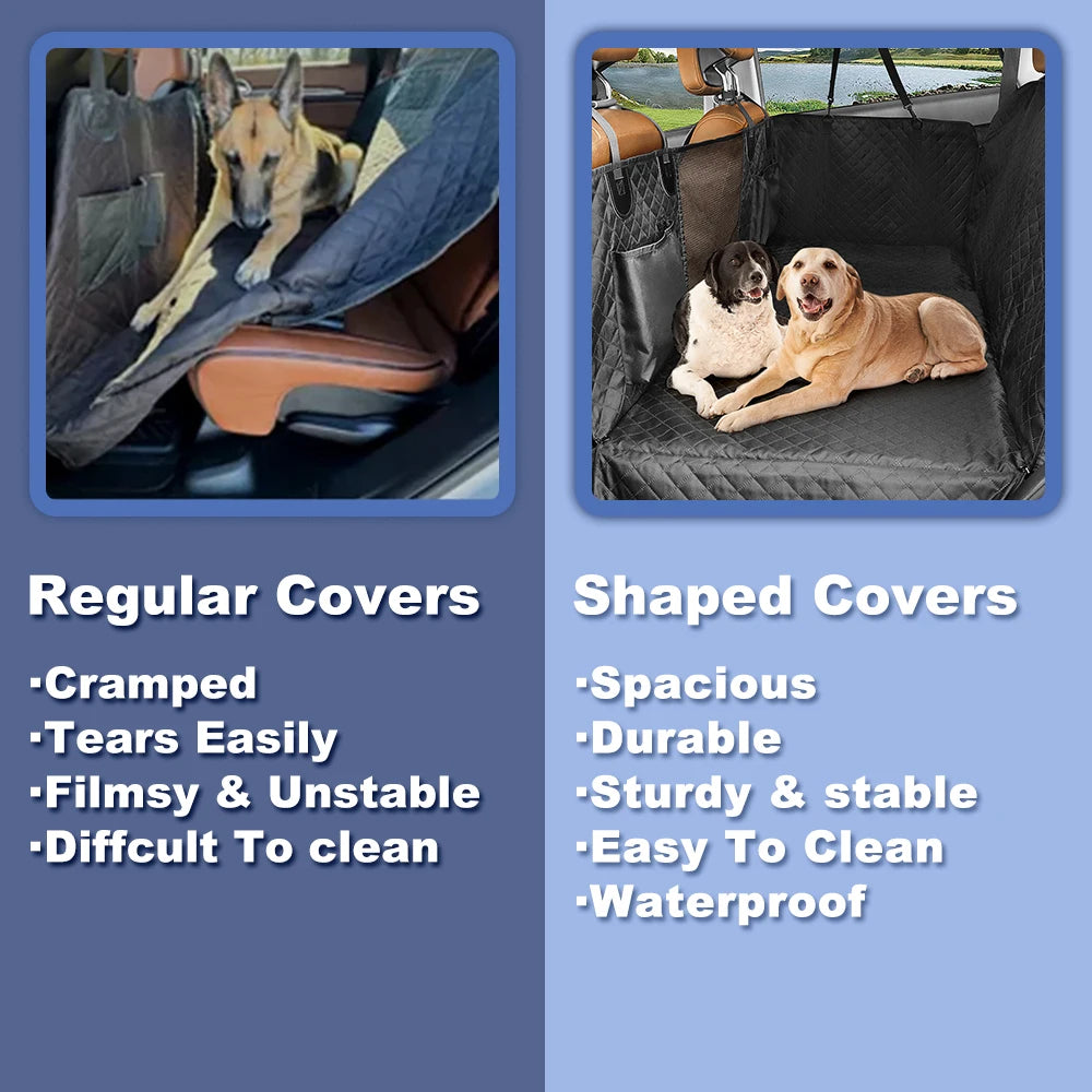 Dog Back Seat Extender with Hard Bottom, Waterproof Car Cover for SUVs