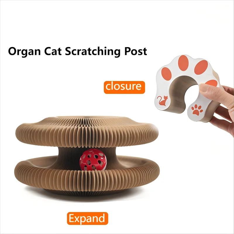 Foldable Accordion Cardboard Cat Scratching Board Lounge