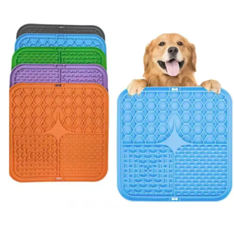 Pet Lick Mat Slow Feeding Plate with Suction, Training Aid