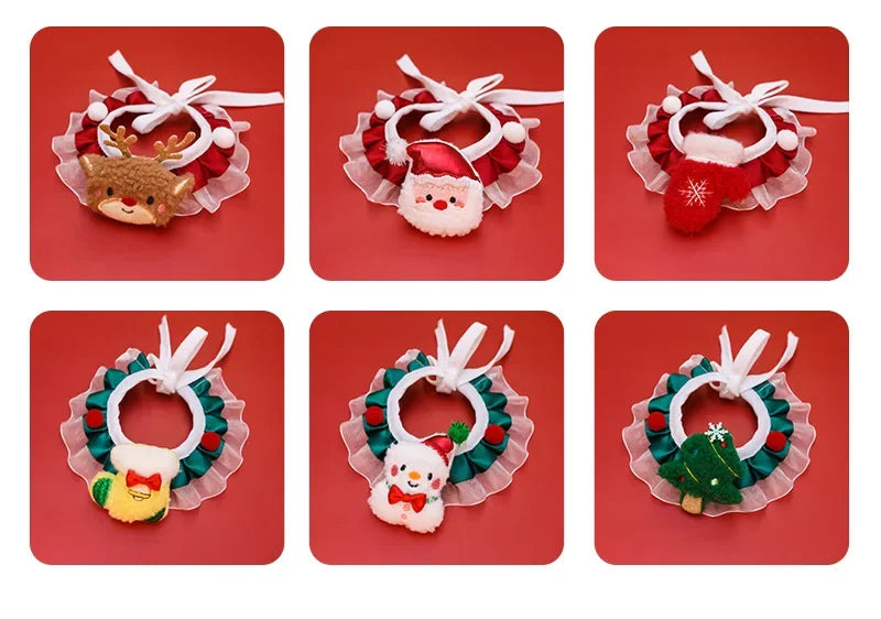 Christmas Pet Collar Bandana, Festive Holiday Dog & Cat