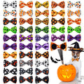 Halloween Skull Dog Bow Ties, 50pcs Removable Collar Accessories
