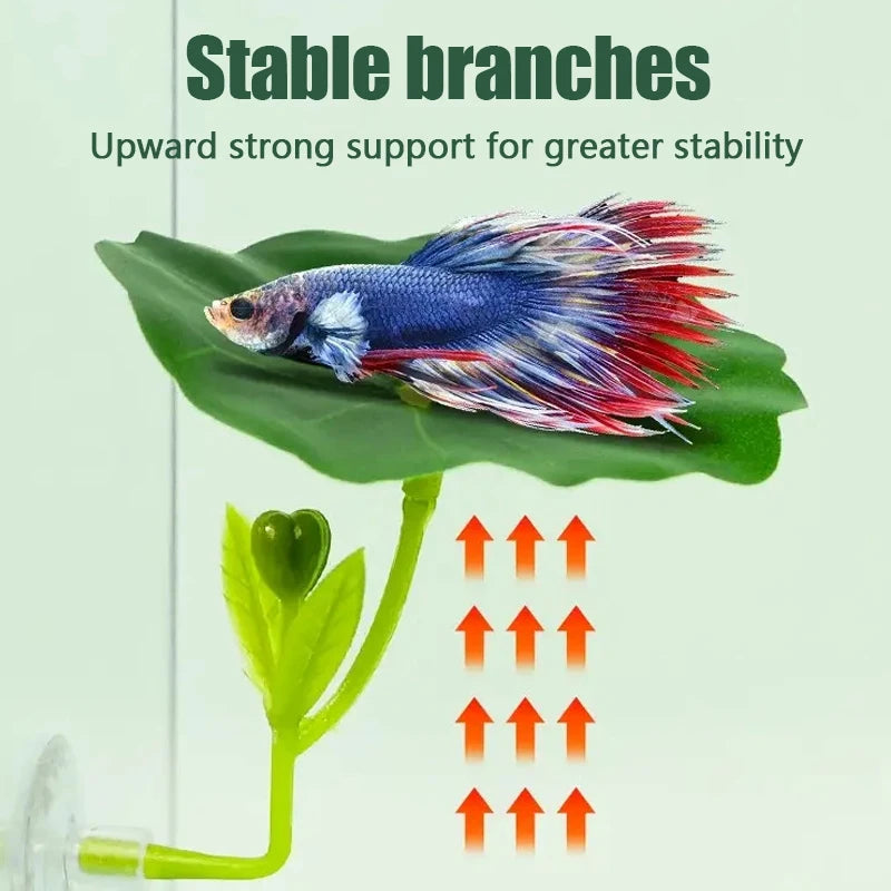 Betta Fish Leaf Hammock with Suction Cup, Resting Bed Aquarium Decor