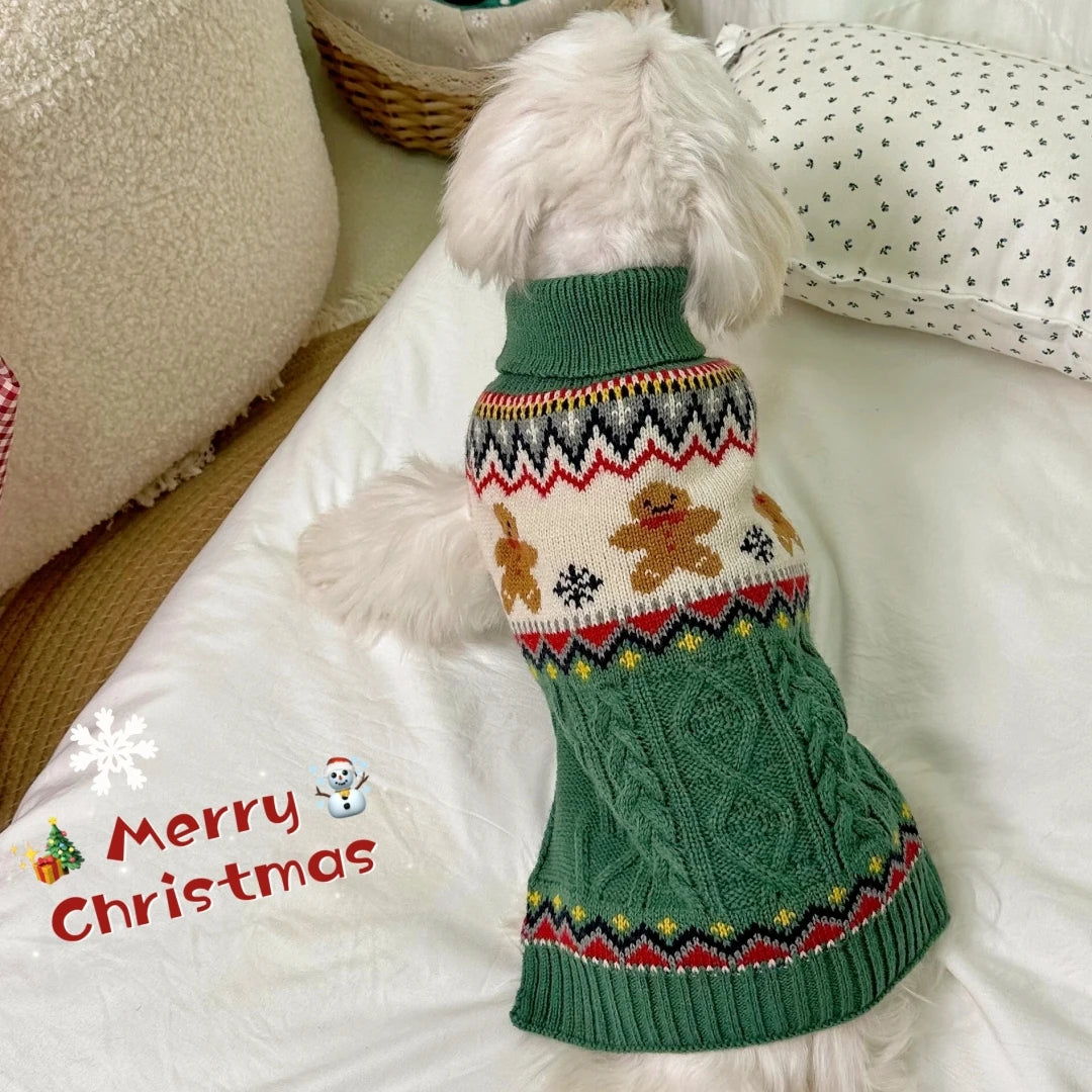 Christmas Dog Sweater, Winter Knitted Pullover for Small Dogs & Cats