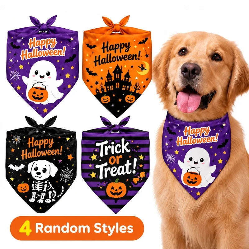 Halloween Dog Bandana Scarf for Large Dogs, Festive Neckerchief