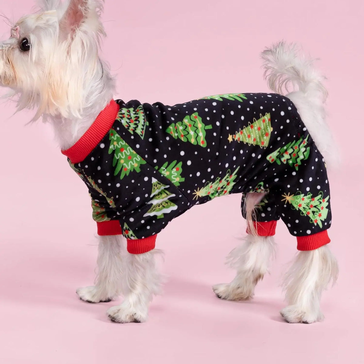 Christmas Tree Dog Pajamas, Holiday Pet Outfit for Small Dogs