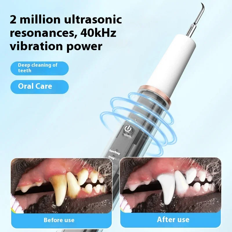 Ultrasonic Pet Tooth Cleaner for Dogs & Cats, Tartar & Plaque Remover