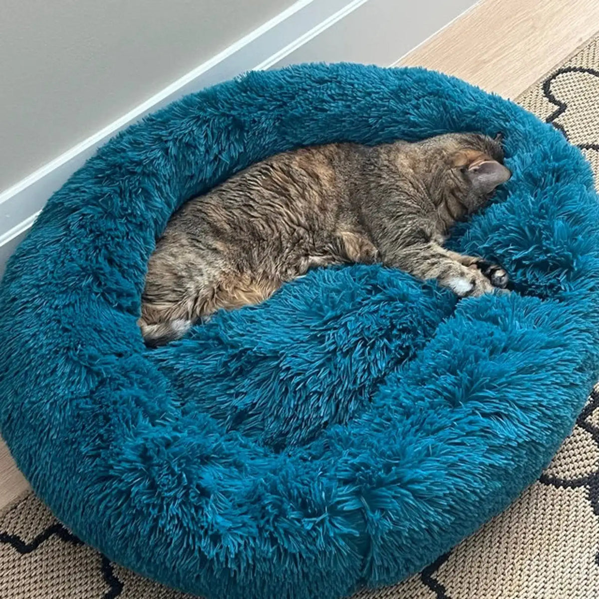 Calming Orthopedic Donut Dog Bed, Washable Pet Lounger