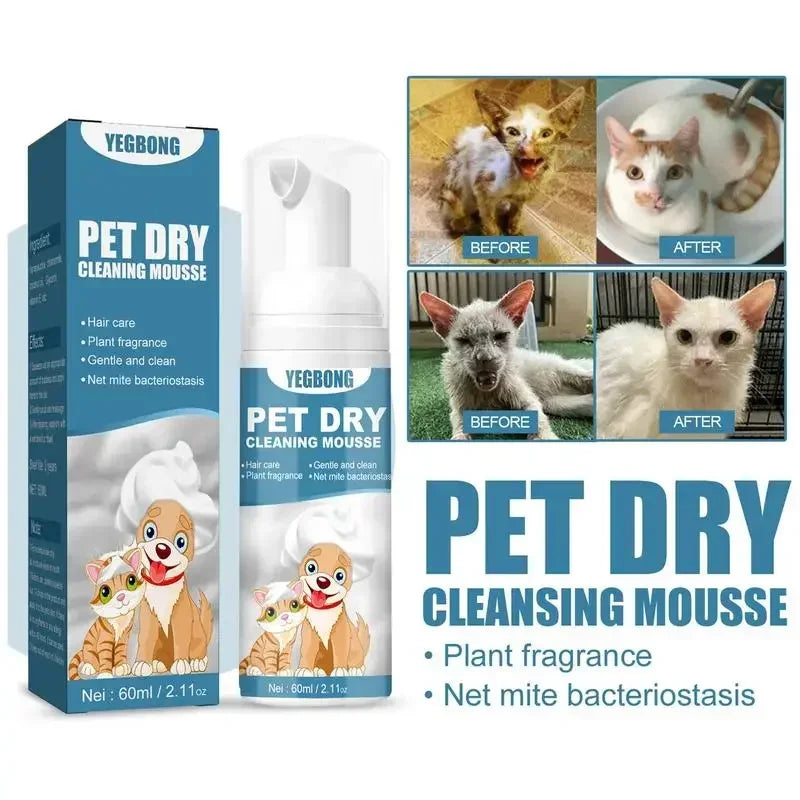 Waterless No-Rinse Cleaning Mousse Shampoo for Dogs & Cats