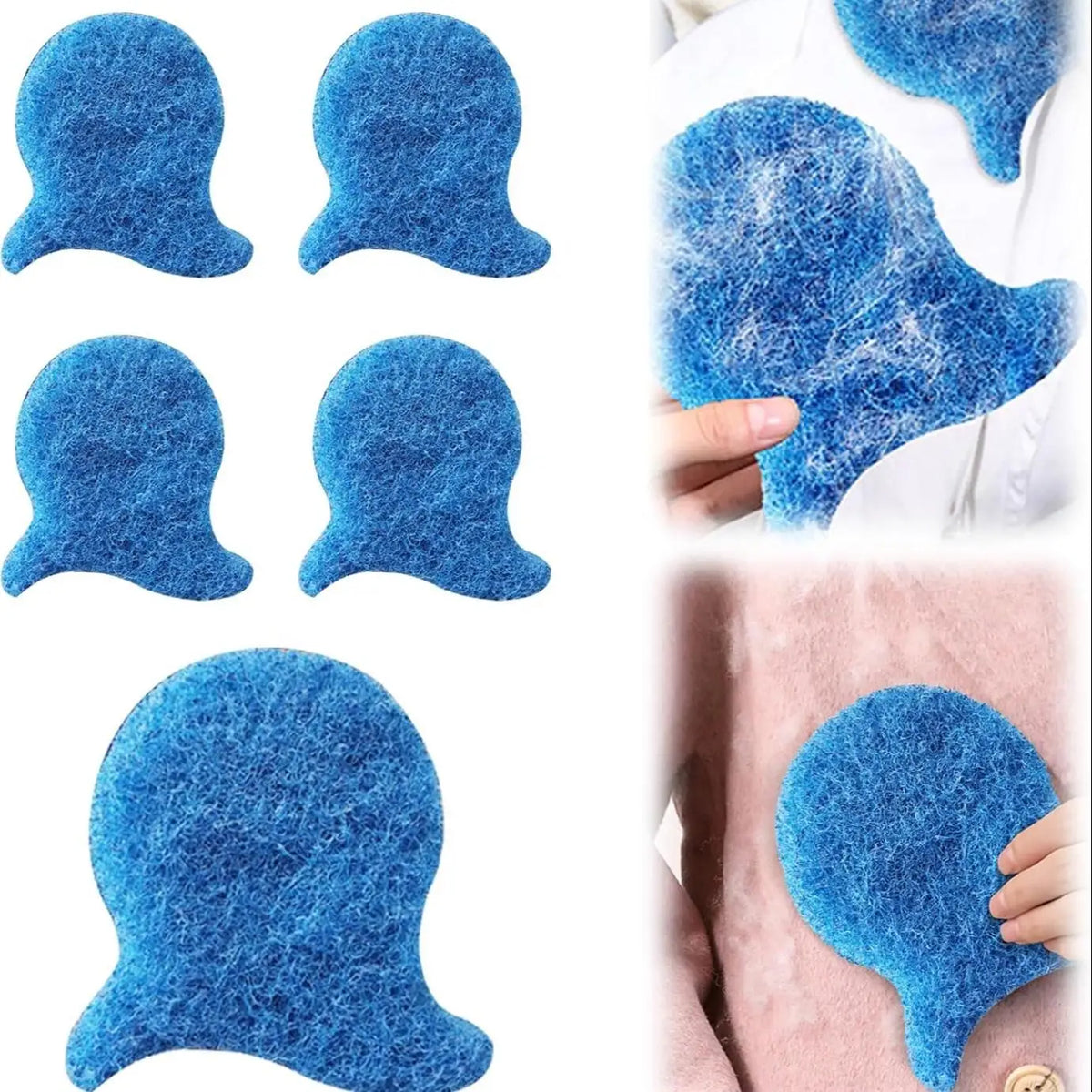 5-Pack Reusable Pet Hair Catcher Balls for Laundry and Dryer