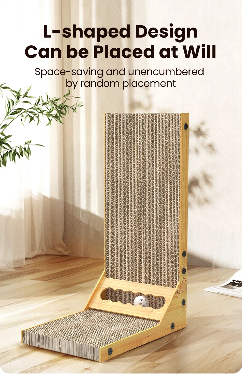 L-Shaped Cat Scratcher Board & Furniture Protector Scratch Mat