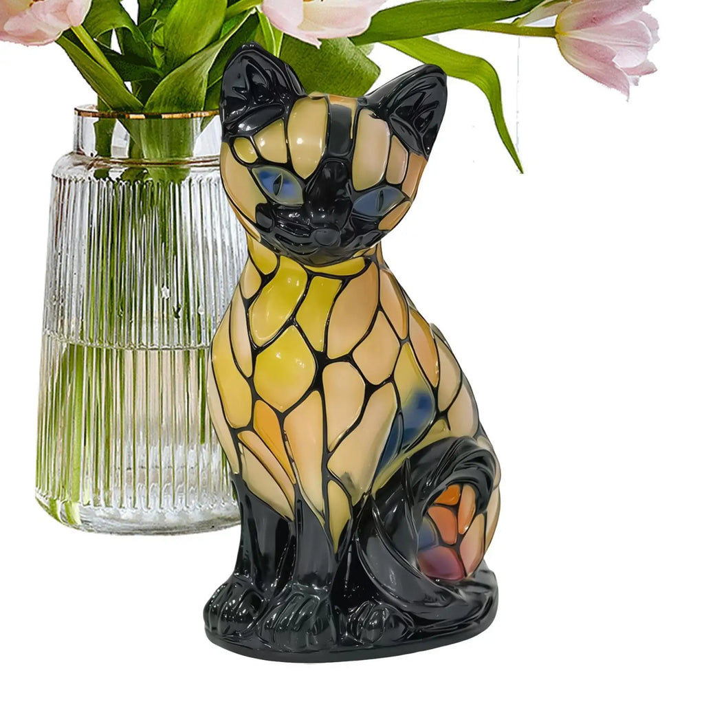 Vintage 3D Resin Cat Lamp, LED Nightlight Decor for Cat Lovers