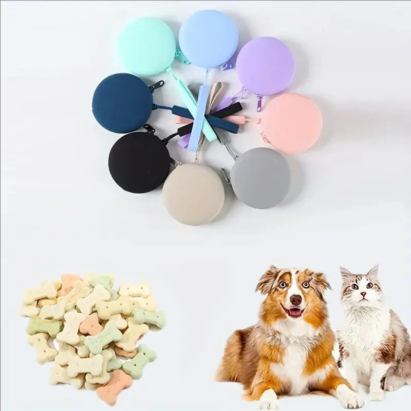 Silicone Dog Treat Pouch, Portable Clip-On Training Snack Holder