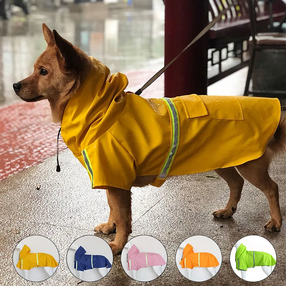 Corgi Cloak Style Hooded Dog Raincoat, Reflective Waterproof Poncho