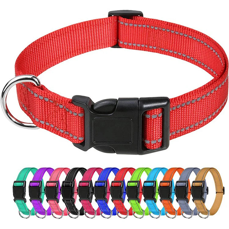 Adjustable Nylon Dog Collar, Soft Buckle Collar for Puppies & Dogs