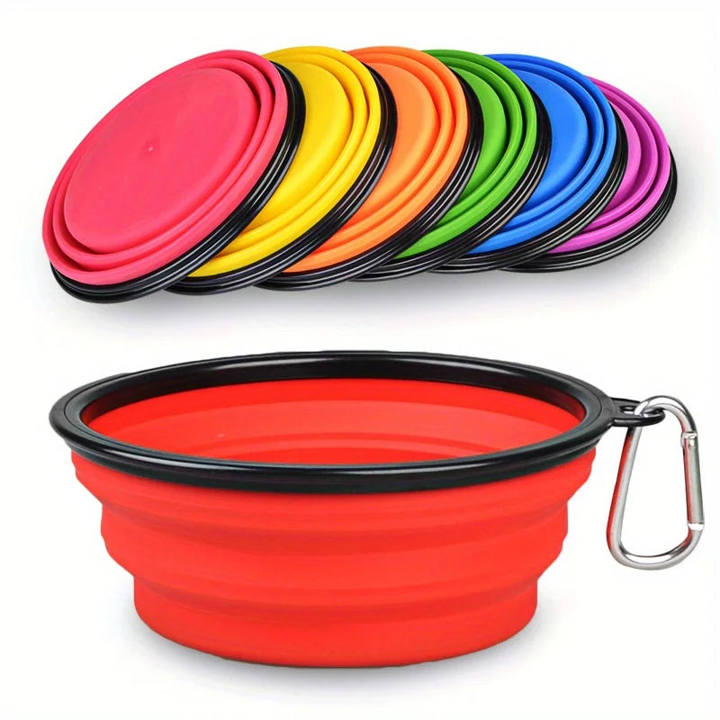 Foldable Silicone Dog Travel Bowl, Portable Water & Food Dish