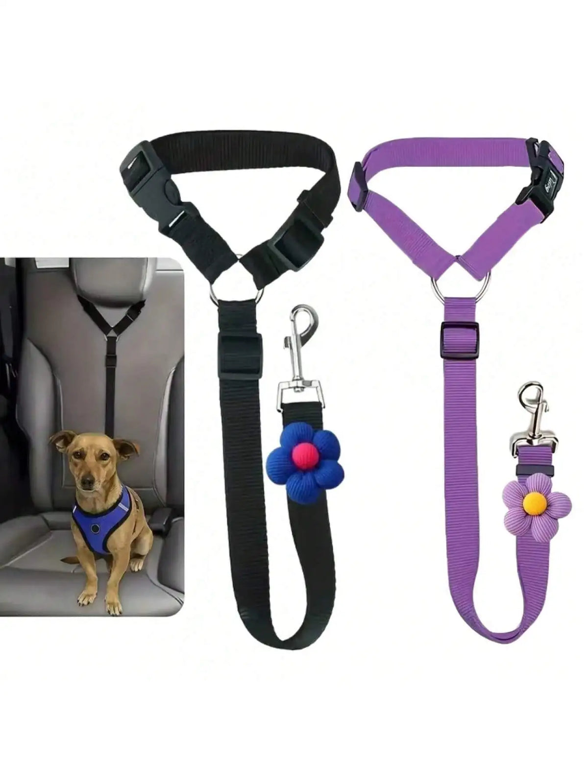 Adjustable Dog Car Seat Belt Tether for Safe Vehicle Travel