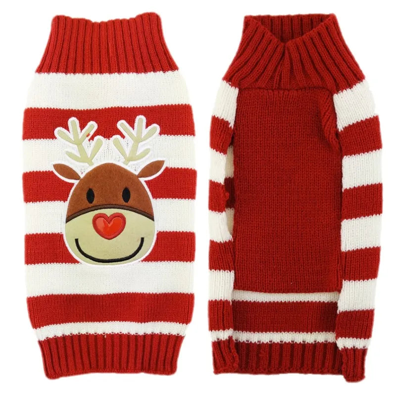 Soft Warm Christmas Turtleneck Dog Sweater for Small Dogs