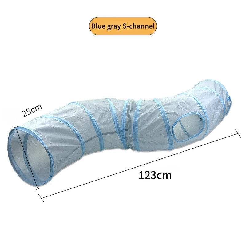 Foldable Cat Play Tunnel, Crinkle Peek-a-Boo Tube Toy
