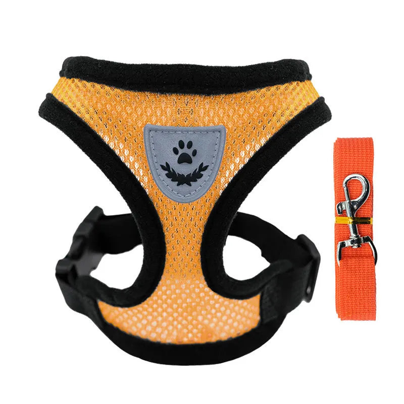 Breathable Dog Chest Harness with Leash – Summer Mesh Vest Set