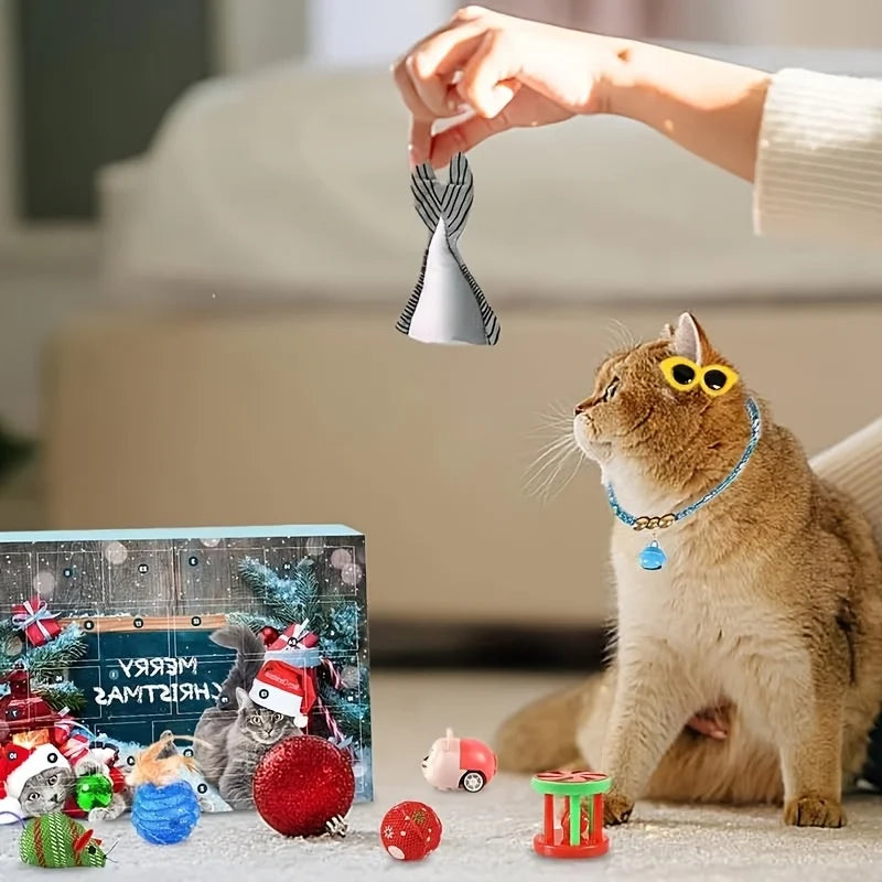 Cat Advent Calendar 2026, Christmas Cat Toy Set with Rope Toys