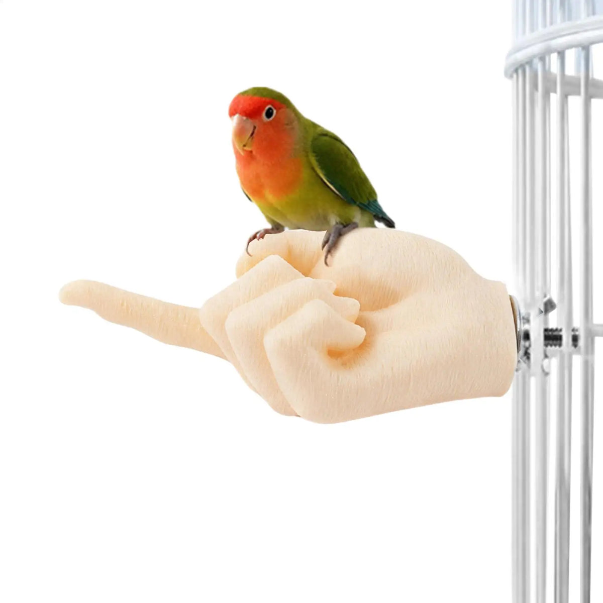 Interactive Hand-Shaped Bird Perch Stand for Conures & Cockatiels